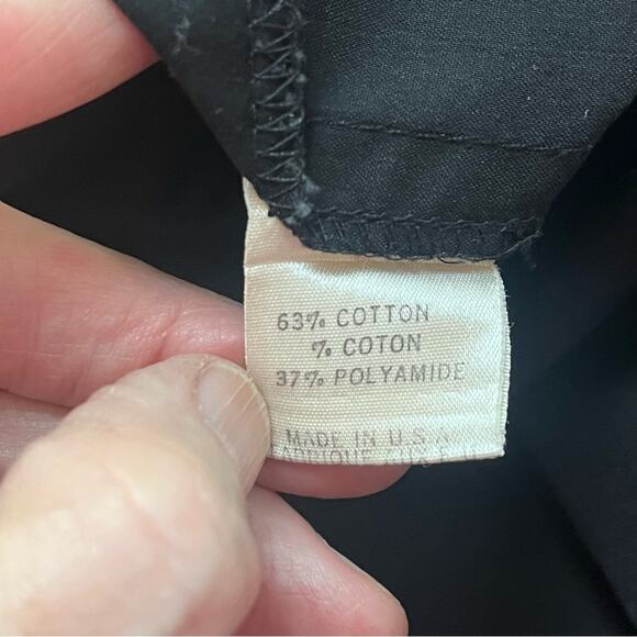 Theory Faux Wrap Maxi Skirt Womens 8 Black Cotton Poplin Minimalist Classic - Picture 9 of 12